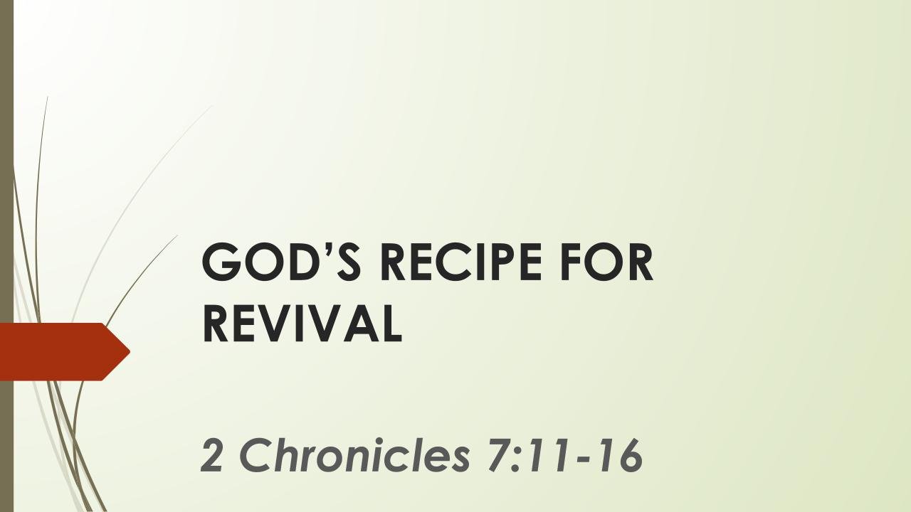 GODS RECIPE FOR REVIVAL